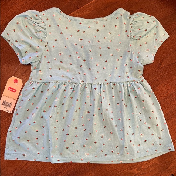 Levi’s Jeans Girls Floral Print Round Neck Short Sleeve Top - Picture 3 of 6